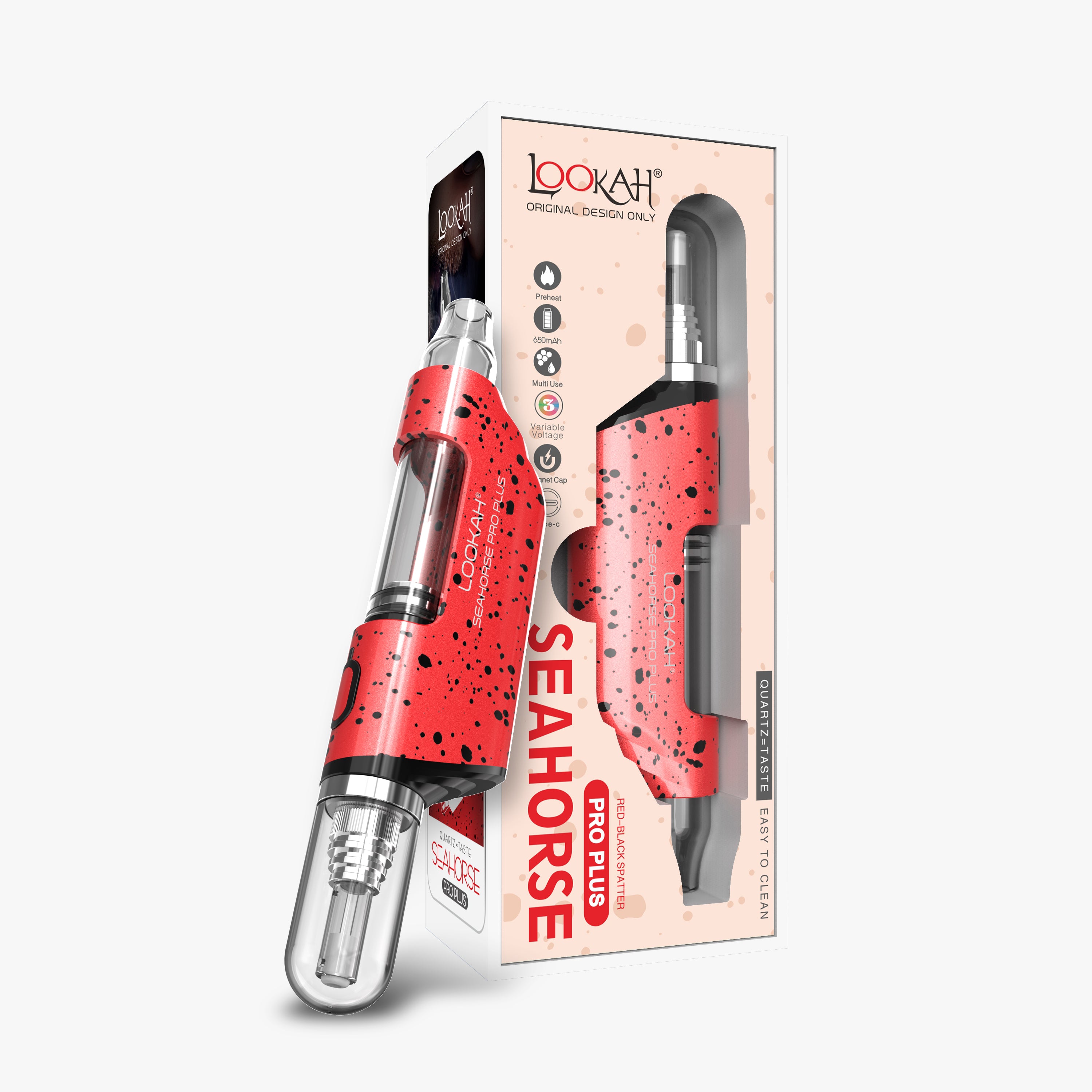 Lookah Seahorse Pro Plus Spatter Edition red black