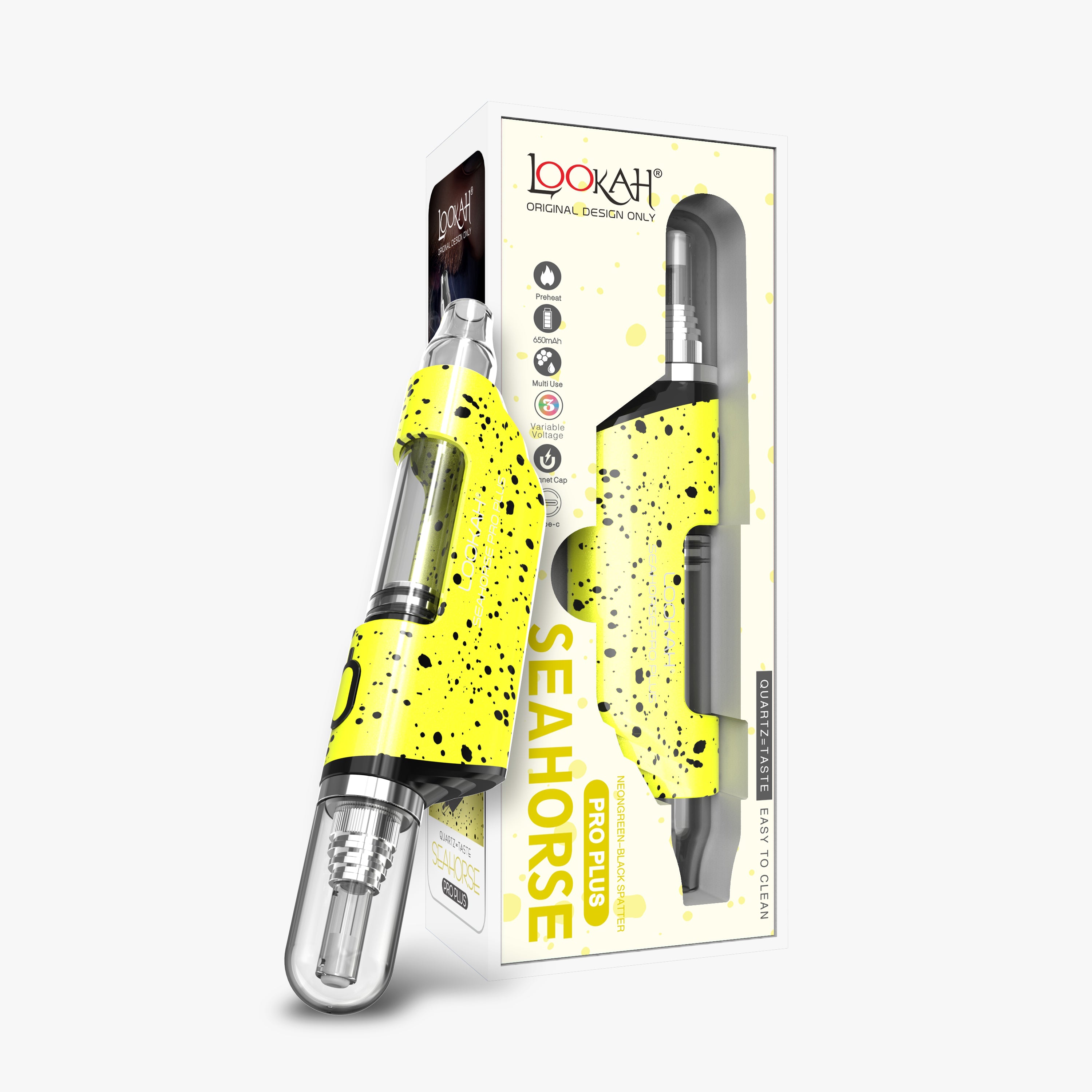 Lookah Seahorse Pro Plus Spatter Edition neon green black