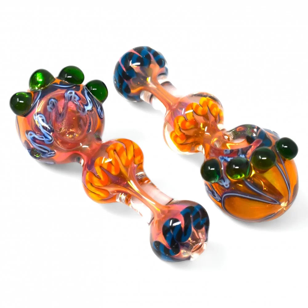 Gold Fumed Twisted Ribbon Hand Pipe