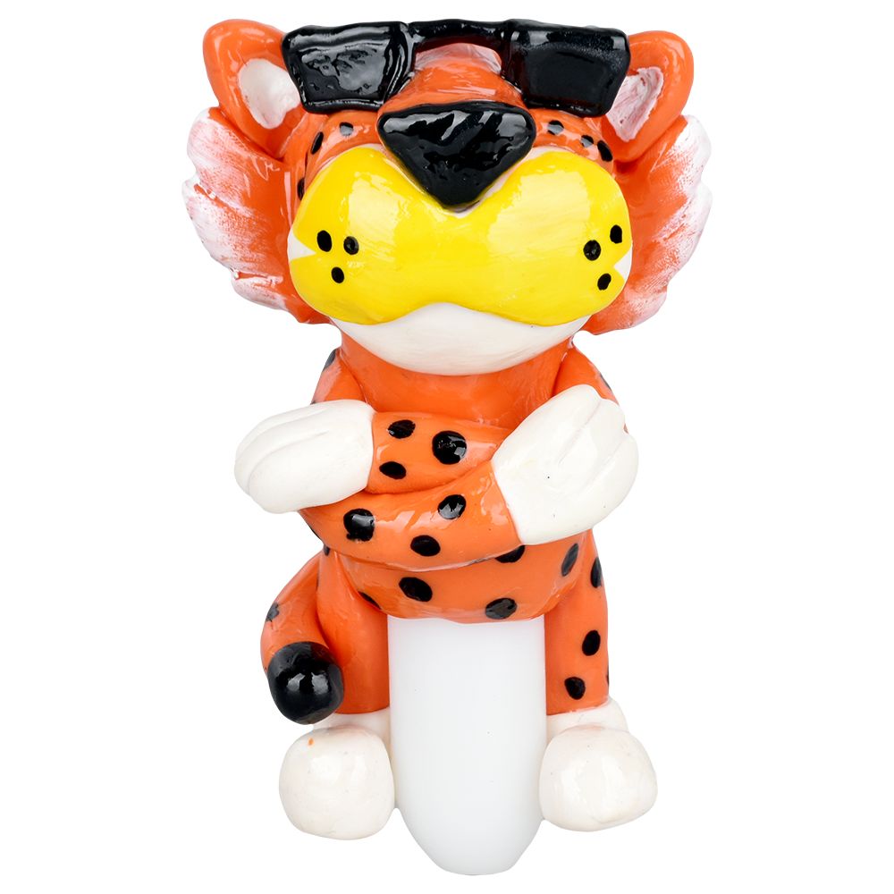 Cheetah Painted Glass Pipe