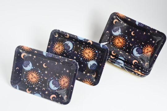 Sun Moon & Stars Astrology Metal Rolling Tray