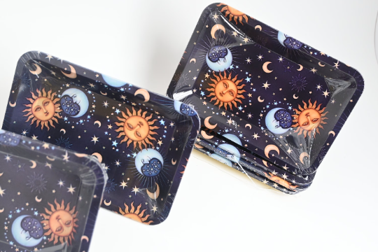 Sun Moon & Stars Astrology Metal Rolling Tray - Stoners Mall - Online Head shop - Gift shop