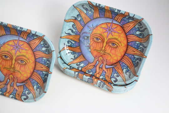 Sun and Moon Metal Rolling Tray (14x18cm) - Stoners Mall - Online Head shop - Gift shop