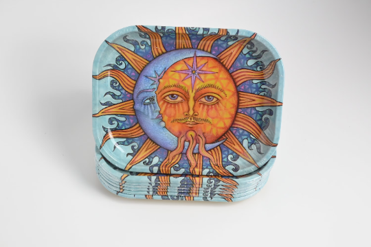Sun and Moon Metal Rolling Tray (14x18cm) - Stoners Mall - Online Head shop - Gift shop