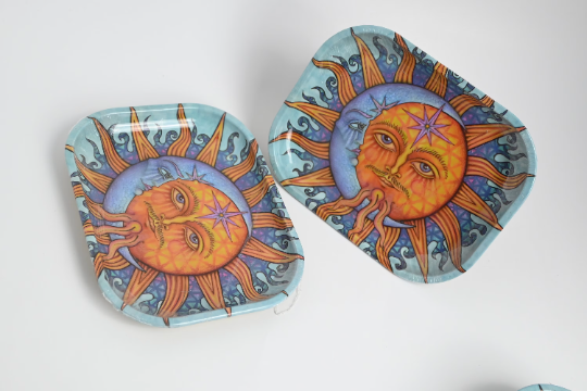 Sun and Moon Metal Rolling Tray (14x18cm) - Stoners Mall - Online Head shop - Gift shop