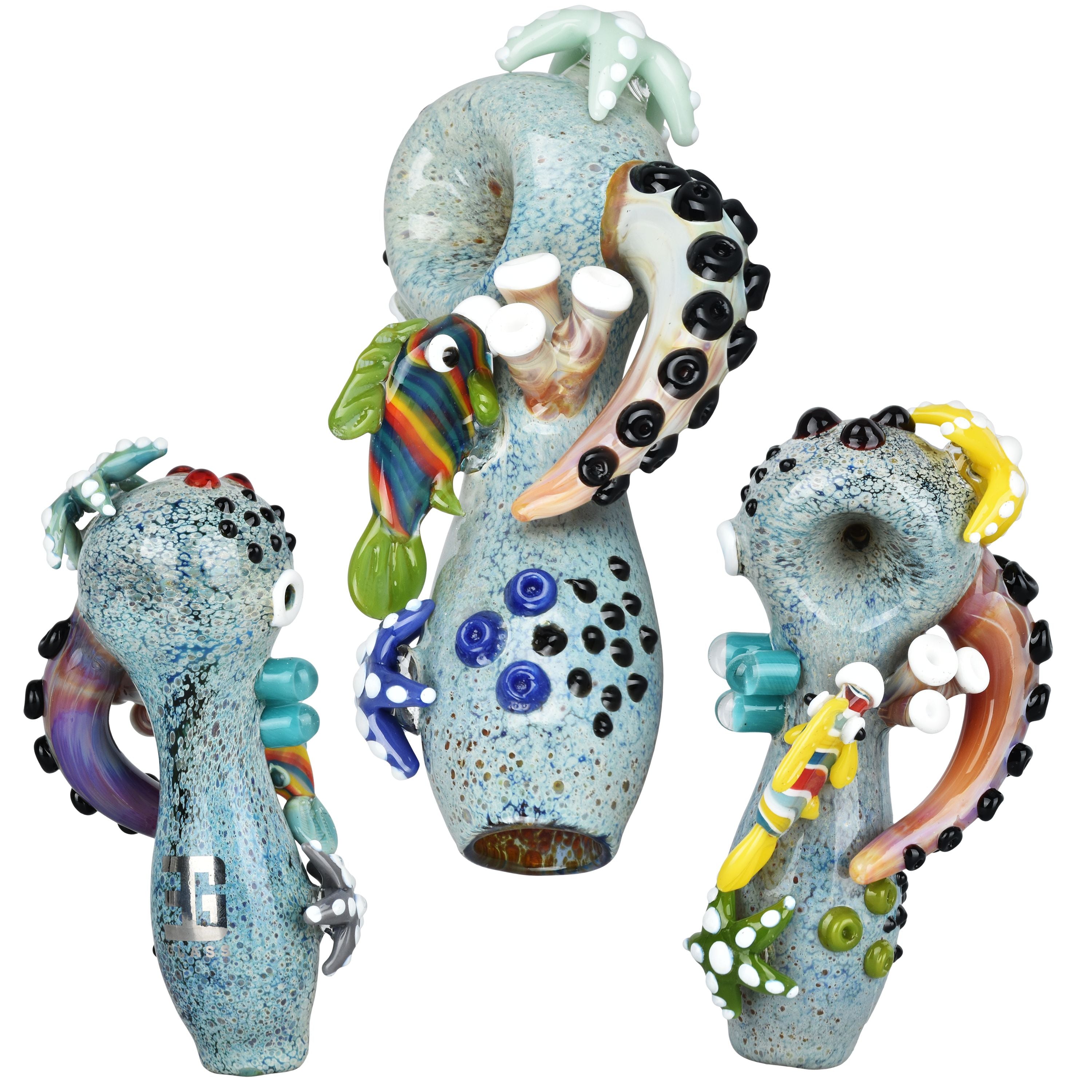 EG Glass Under The Sea Glass Spoon Pipe