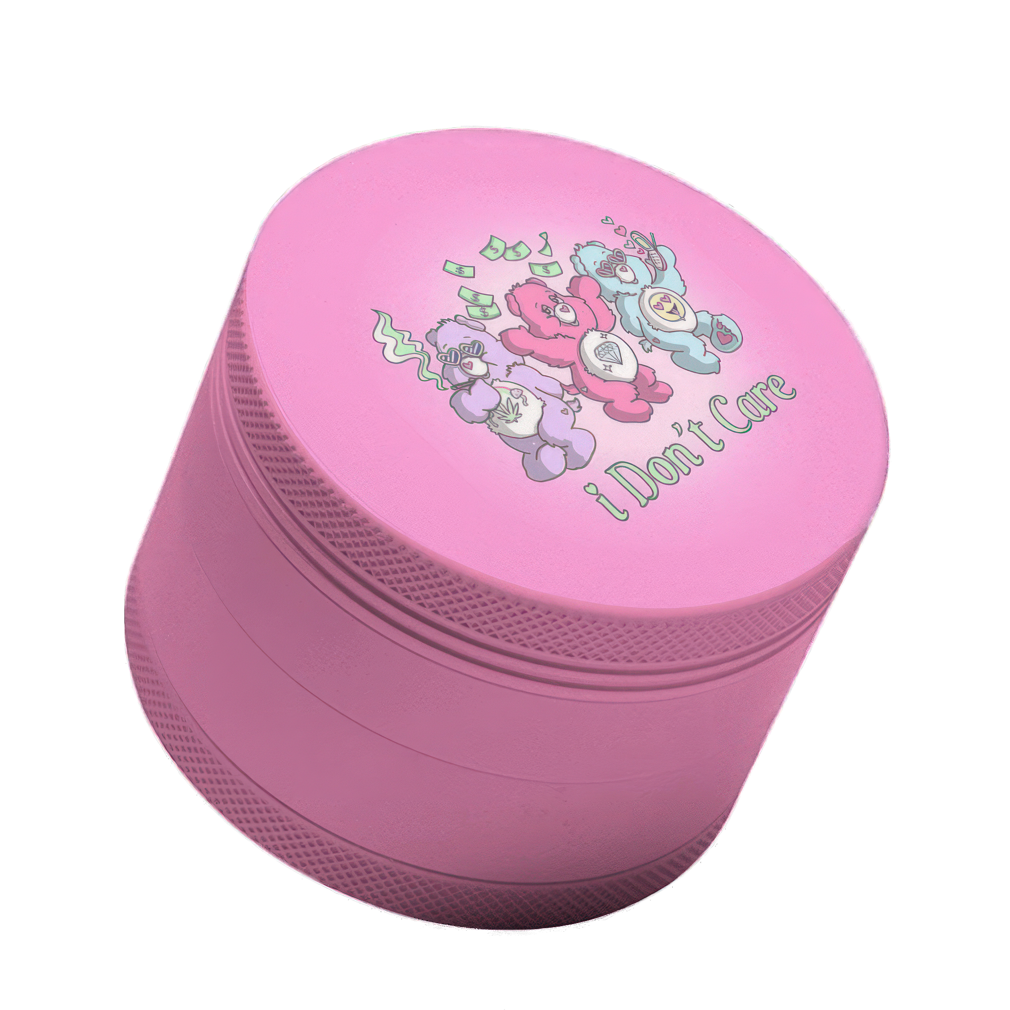 I Don't Care Bear Pink Grinder - 50mm