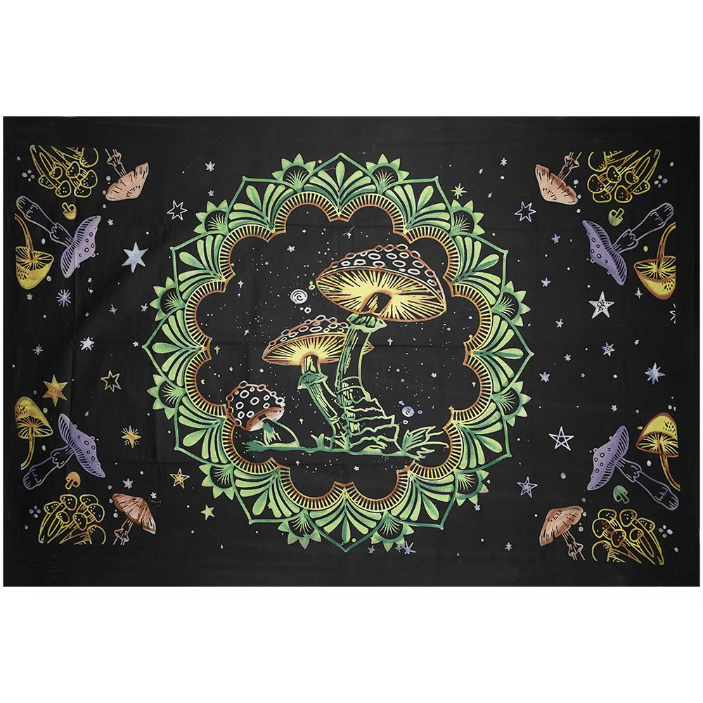 ThreadHeads Mushroom Mandala Tapestry | 55"x83"