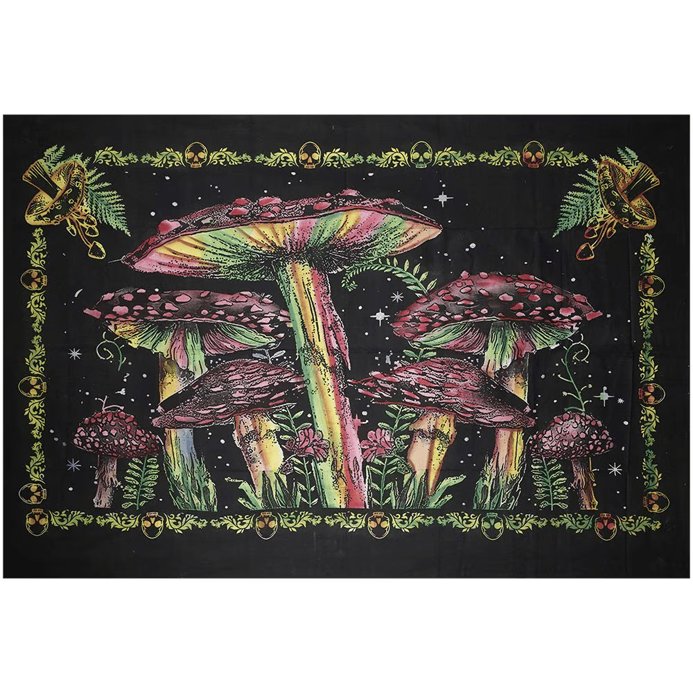 ThreadHeads Rainbow Mushroom Garden Tapestry | 83"x55"